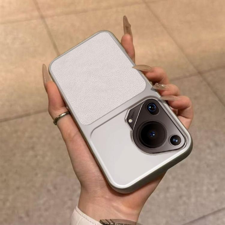 For Huawei Pura 70 Ultra Large Window Leather Textured Coated TPU Phone Case - White