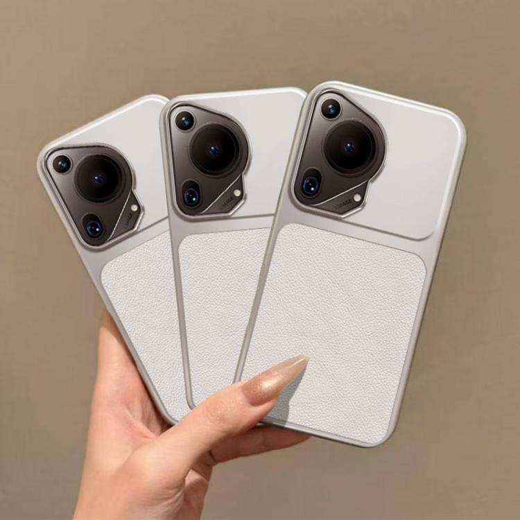 For Huawei Pura 70 Ultra Large Window Leather Textured Coated TPU Phone Case - White