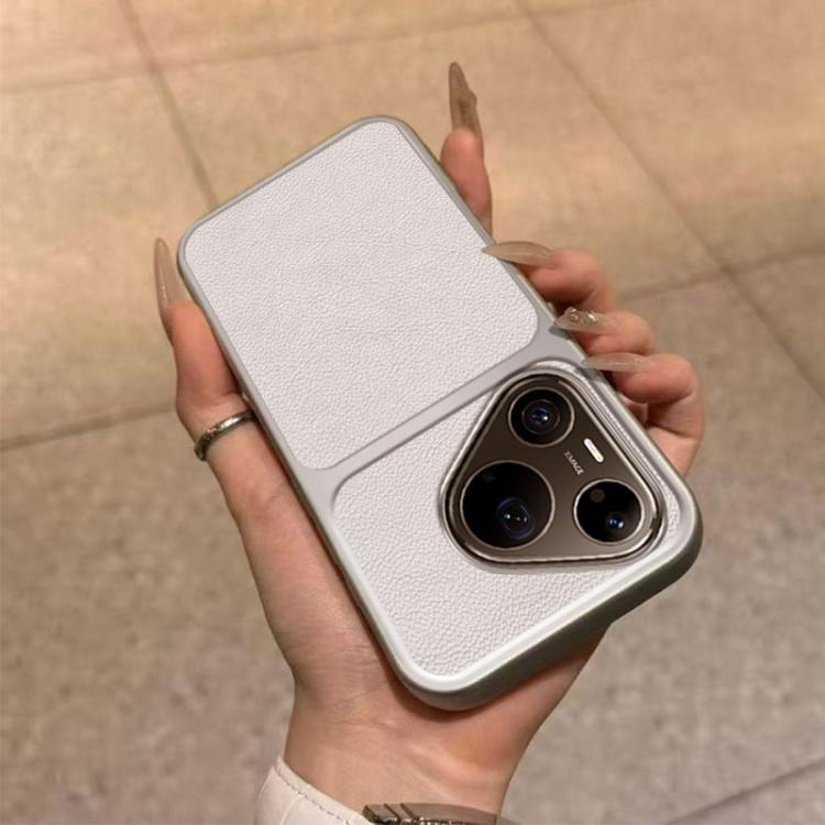 For Huawei Pura 90 Pro Max 5G Large Window Leather Textured Coated TPU Phone Case - White