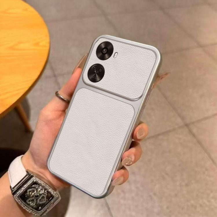 For Huawei nova 11 SE Large Window Leather Textured Coated TPU Phone Case - White