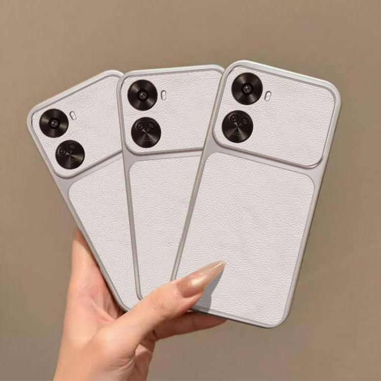 For Huawei nova 11 SE Large Window Leather Textured Coated TPU Phone Case - White