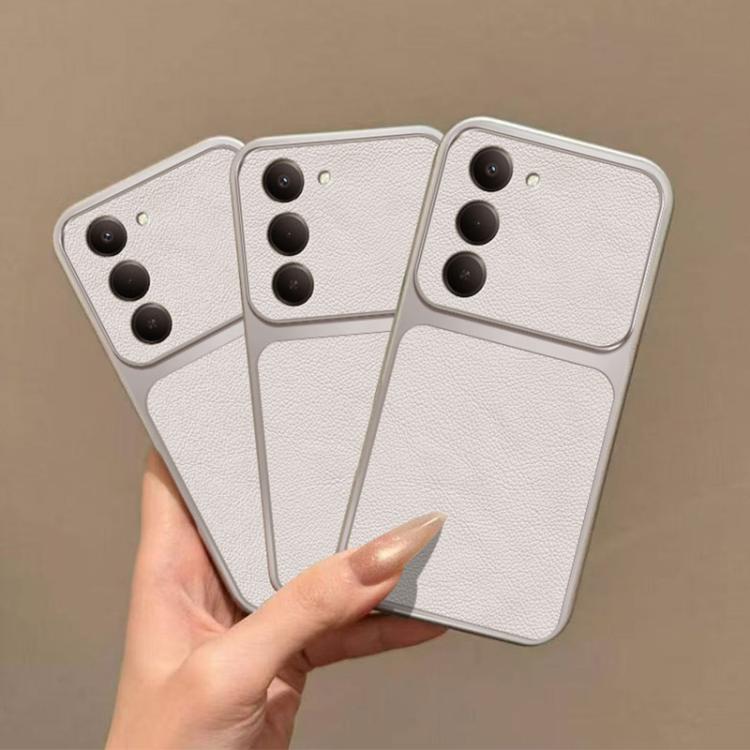 For Redmi 15 5G Global / 15 4G SEA 169.5mm Large Window Leather Textured Coated TPU Phone Case - White