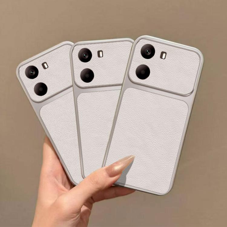 For Redmi Turbo 4 Large Window Leather Textured Coated TPU Phone Case - White