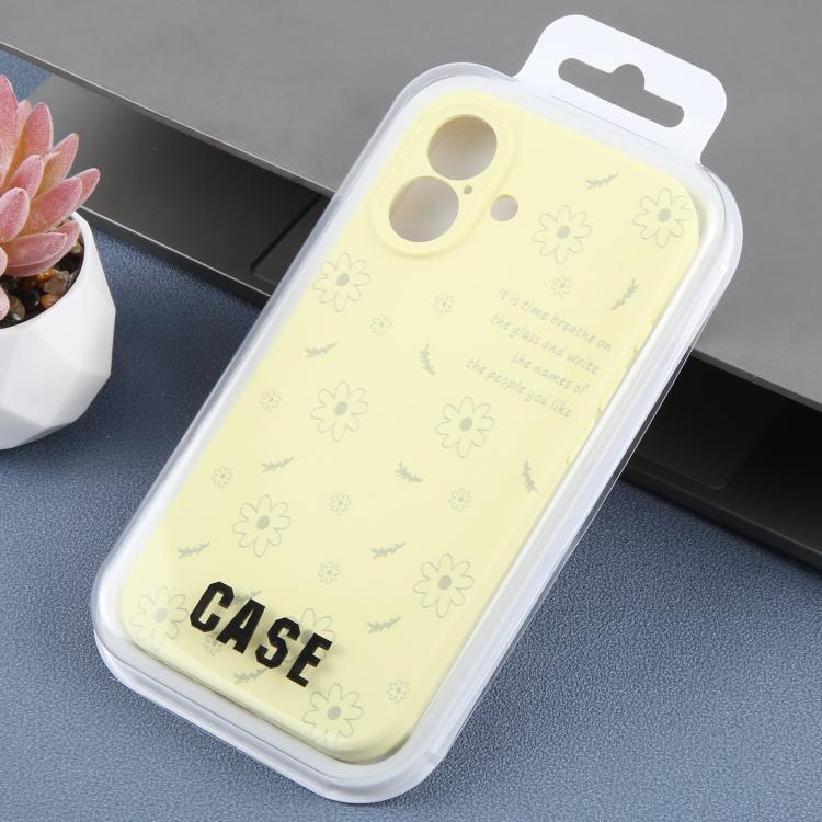 For iPhone 17 Precision Hole Daisy Floral Printed Liquid Silicone Phone Case