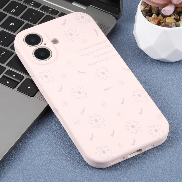 For iPhone 17 Precision Hole Daisy Floral Printed Liquid Silicone Phone Case