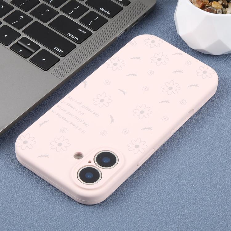 For iPhone 17 Precision Hole Daisy Floral Printed Liquid Silicone Phone Case