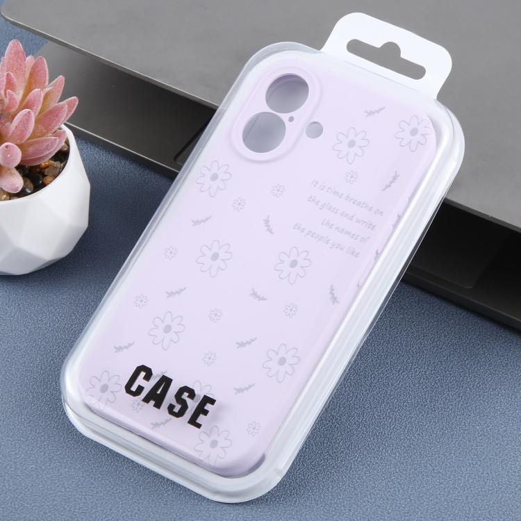 For iPhone 17 Precision Hole Daisy Floral Printed Liquid Silicone Phone Case