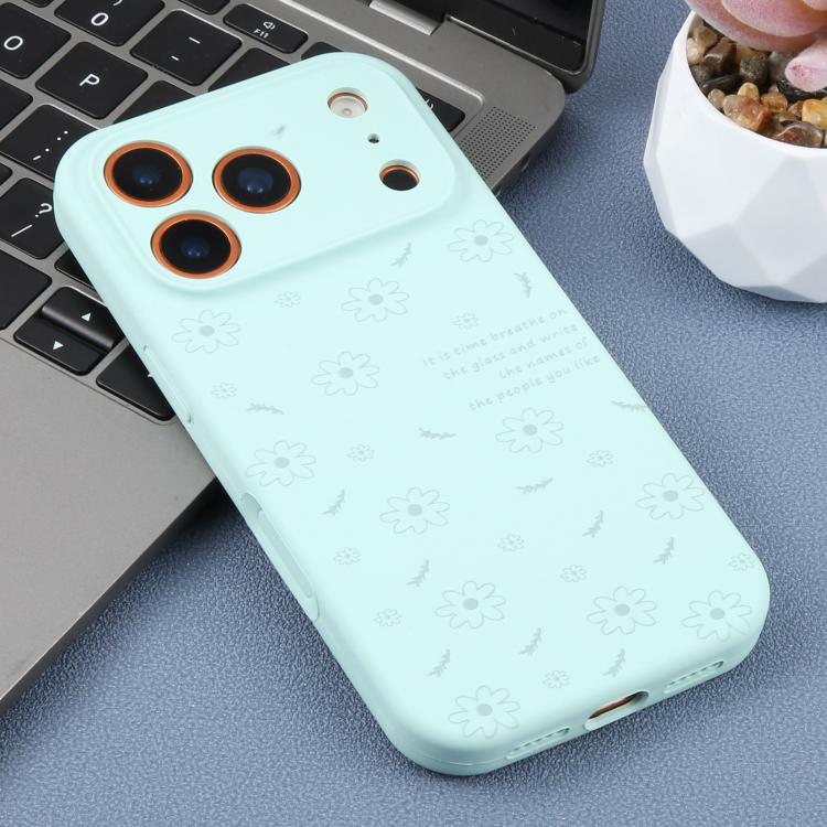 For iPhone 15 Plus Precision Hole Daisy Floral Printed Liquid Silicone Phone Case