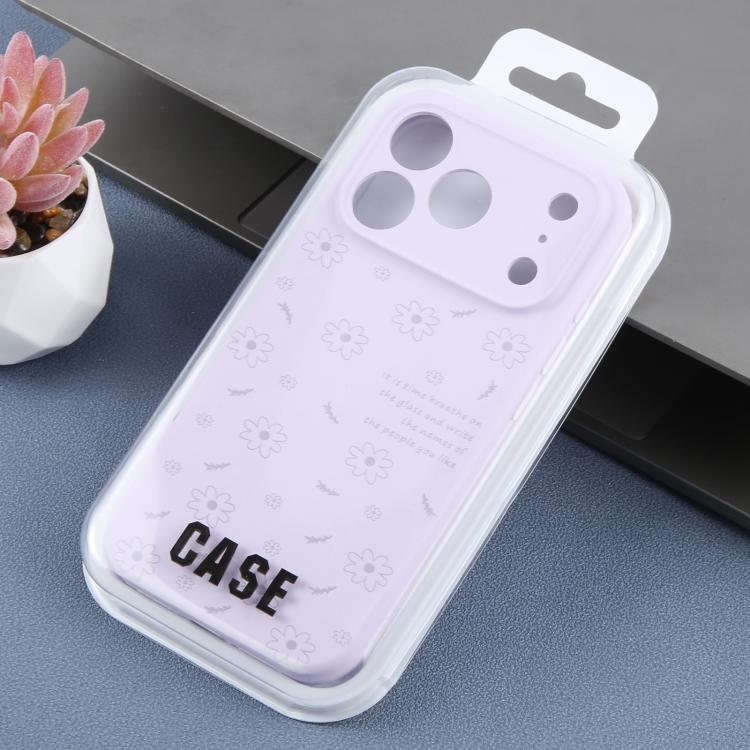 For iPhone 15 Precision Hole Daisy Floral Printed Liquid Silicone Phone Case