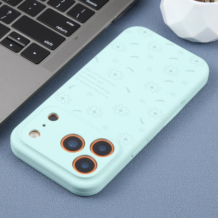 For iPhone 14 Plus Precision Hole Daisy Floral Printed Liquid Silicone Phone Case