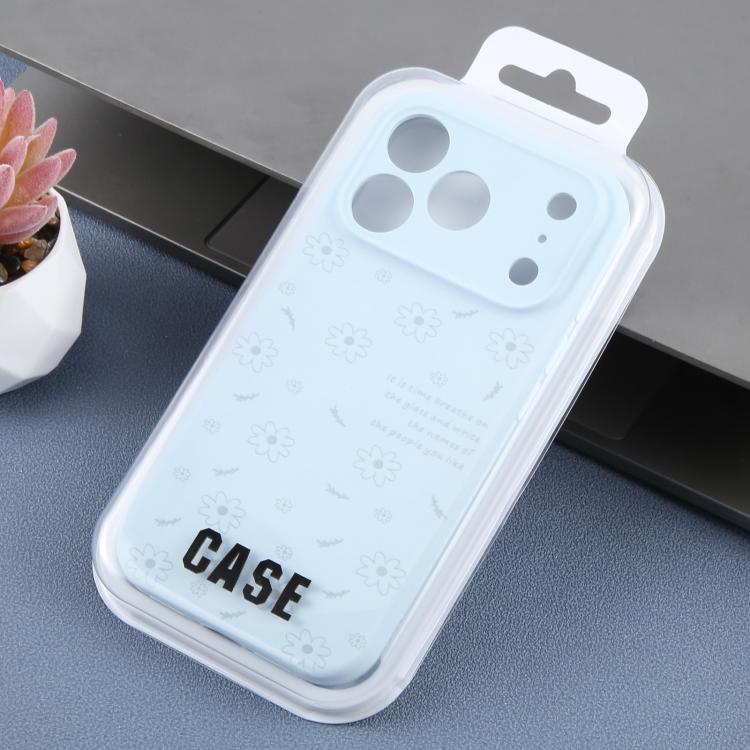 For iPhone 14 Precision Hole Daisy Floral Printed Liquid Silicone Phone Case