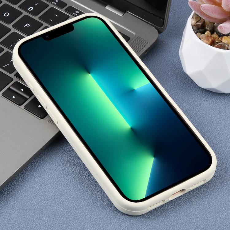 For iPhone 13 Pro Max Precision Hole Daisy Floral Printed Liquid Silicone Phone Case
