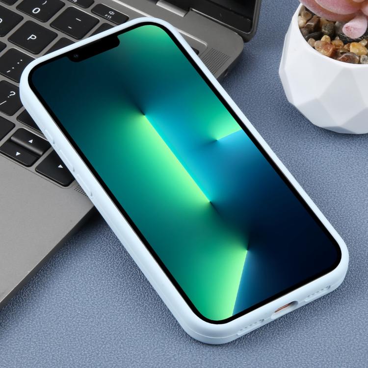 For iPhone 13 Pro Max Precision Hole Daisy Floral Printed Liquid Silicone Phone Case