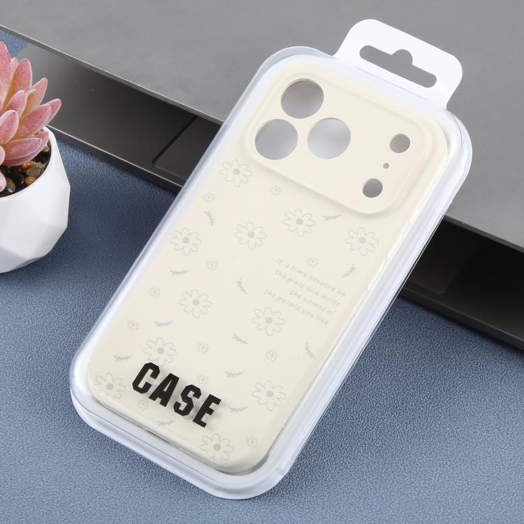 For iPhone 13 Precision Hole Daisy Floral Printed Liquid Silicone Phone Case
