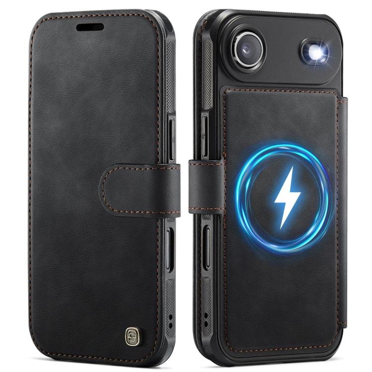 For iPhone Air AutSpace A15 Retro Magnetic Clasp Vegan Leather Phone Case
