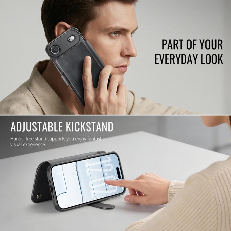 For iPhone Air AutSpace A15 Retro Magnetic Clasp Vegan Leather Phone Case