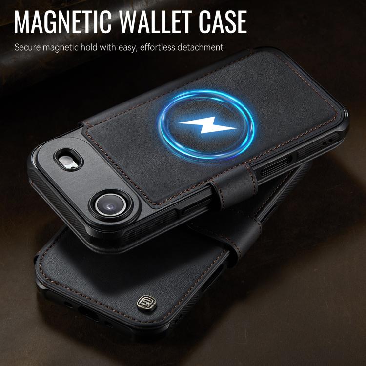 For iPhone Air AutSpace A15 Retro Magnetic Clasp Vegan Leather Phone Case