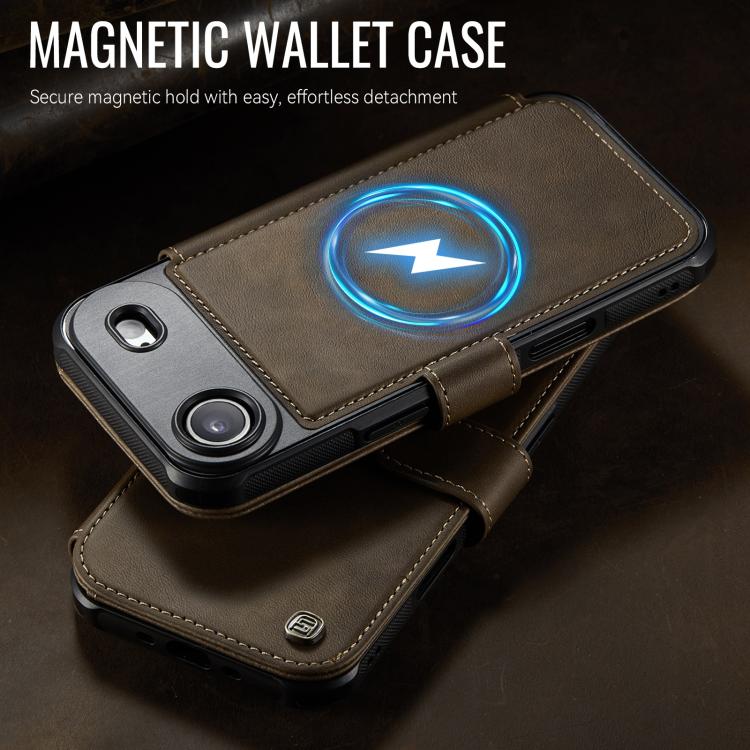For iPhone Air AutSpace A15 Retro Magnetic Clasp Vegan Leather Phone Case