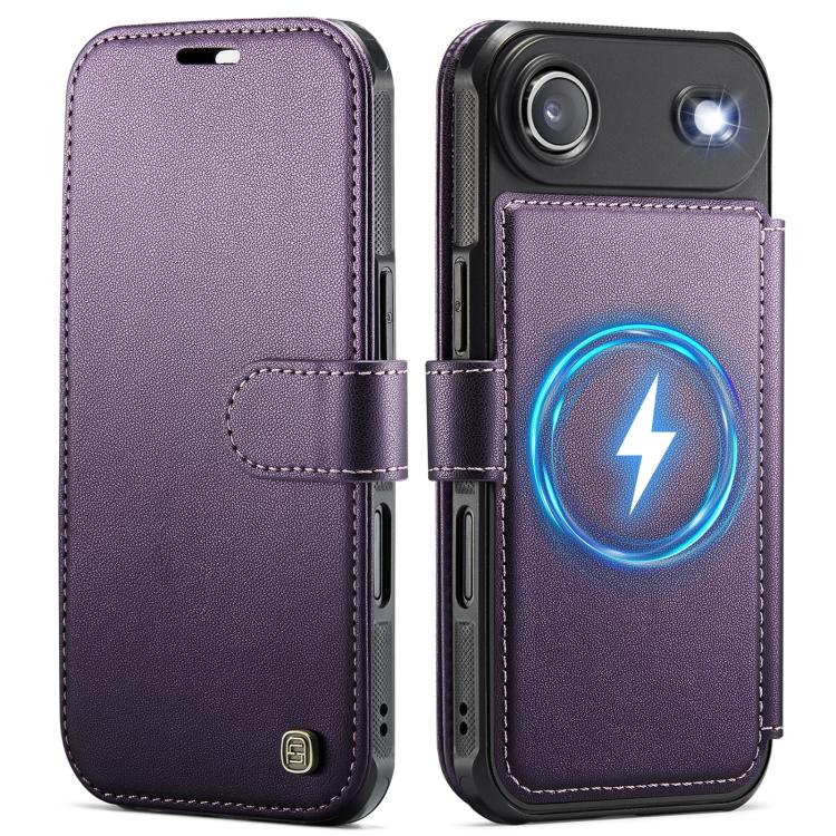 For iPhone Air AutSpace A15 Retro Magnetic Clasp Vegan Leather Phone Case