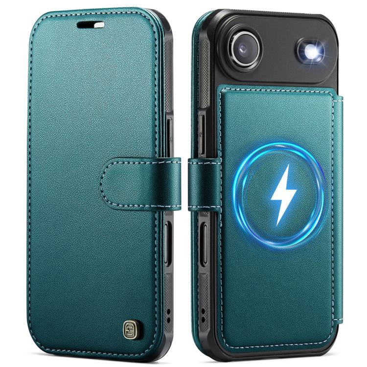 For iPhone Air AutSpace A15 Retro Magnetic Clasp Vegan Leather Phone Case