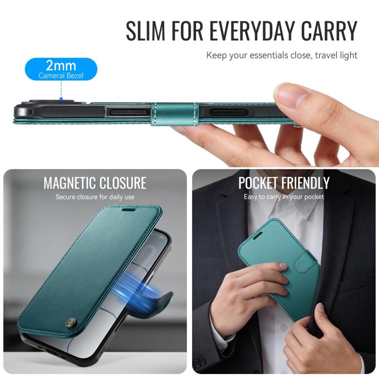 For iPhone Air AutSpace A15 Retro Magnetic Clasp Vegan Leather Phone Case