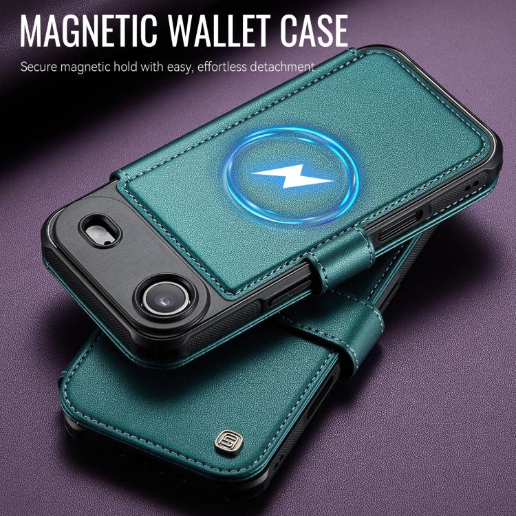 For iPhone Air AutSpace A15 Retro Magnetic Clasp Vegan Leather Phone Case