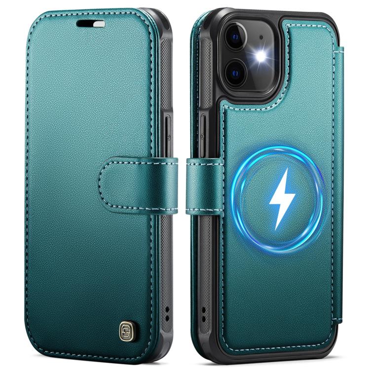 For iPhone 12 / 12 Pro AutSpace A15 Retro Magnetic Clasp Vegan Leather Phone Case