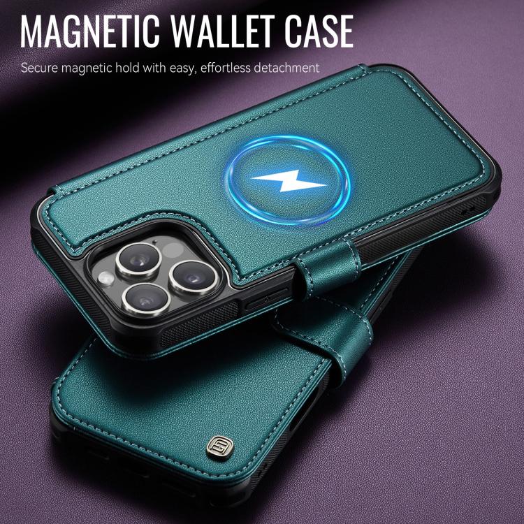 For iPhone 13 Pro AutSpace A15 Retro Magnetic Clasp Vegan Leather Phone Case