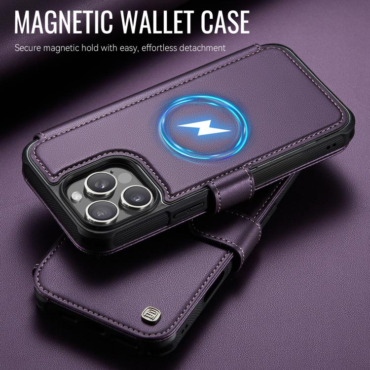 For iPhone 14 Pro Max AutSpace A15 Retro Magnetic Clasp Vegan Leather Phone Case