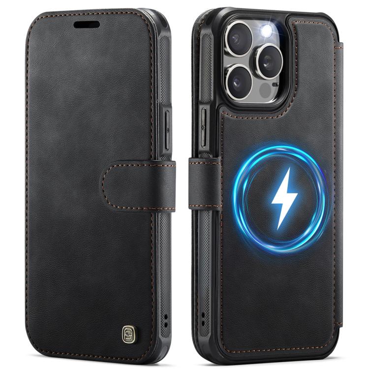 For iPhone 15 Pro Max AutSpace A15 Retro Magnetic Clasp Vegan Leather Phone Case
