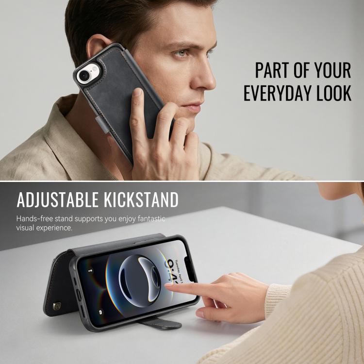 For iPhone 17e / 16e AutSpace A15 Retro Magnetic Clasp Vegan Leather Phone Case