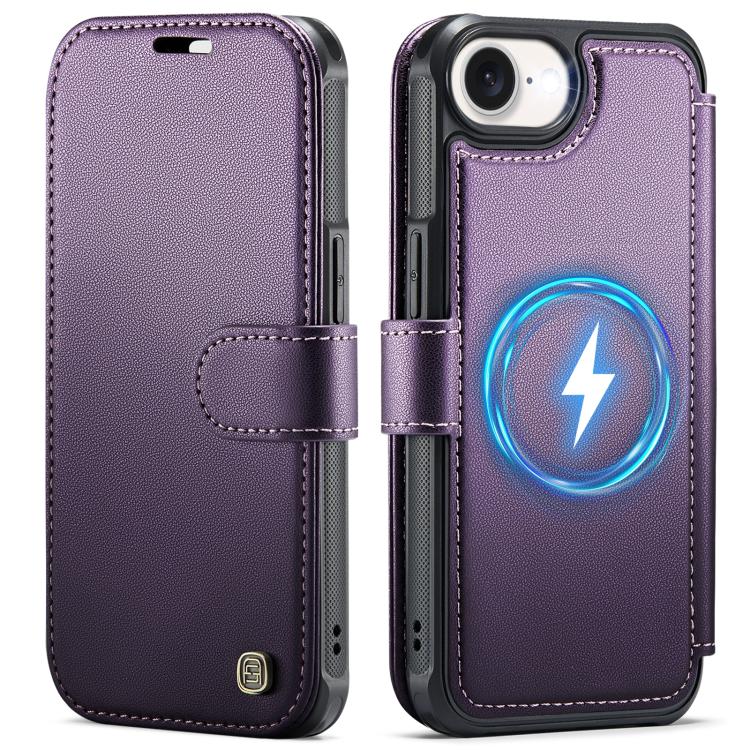 For iPhone 17e / 16e AutSpace A15 Retro Magnetic Clasp Vegan Leather Phone Case