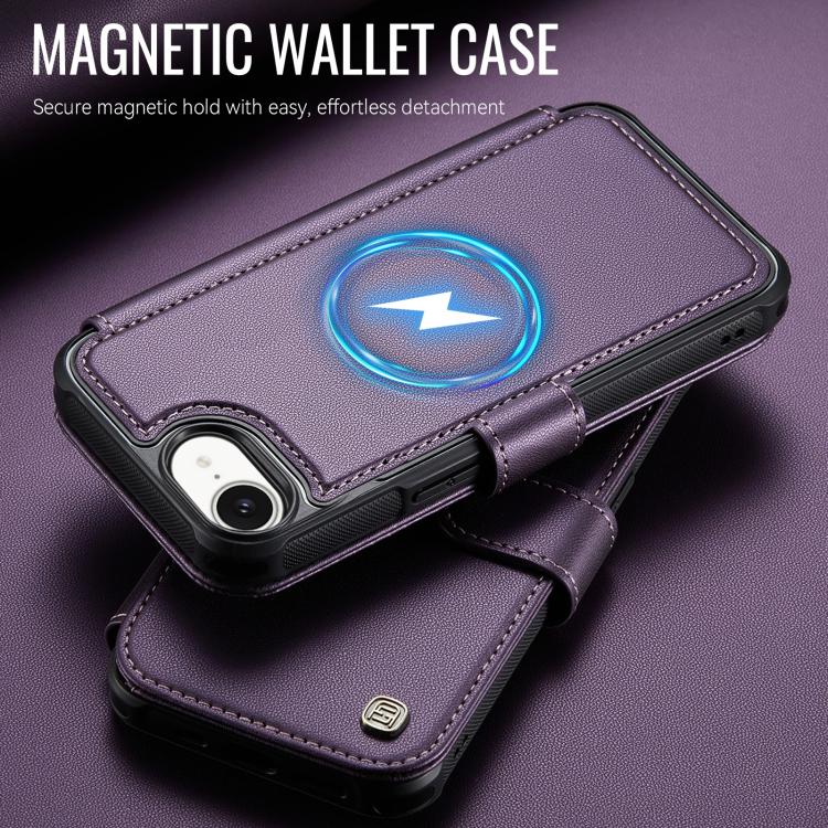 For iPhone 17e / 16e AutSpace A15 Retro Magnetic Clasp Vegan Leather Phone Case