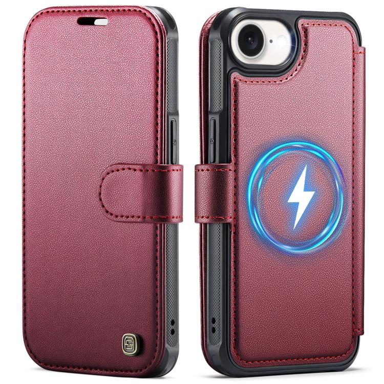 For iPhone 17e / 16e AutSpace A15 Retro Magnetic Clasp Vegan Leather Phone Case