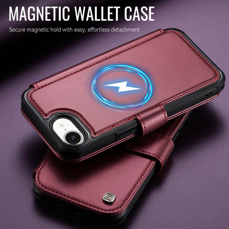 For iPhone 17e / 16e AutSpace A15 Retro Magnetic Clasp Vegan Leather Phone Case