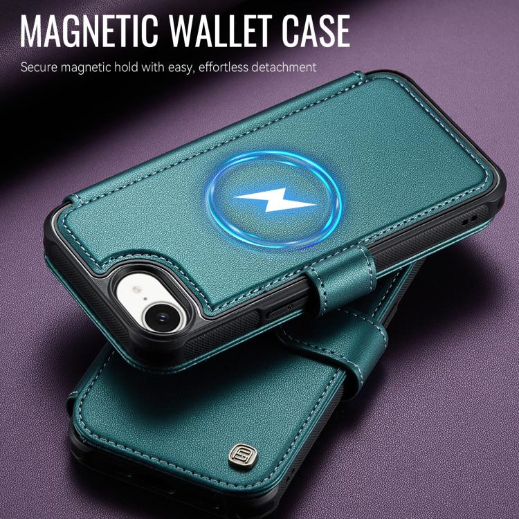 For iPhone 17e / 16e AutSpace A15 Retro Magnetic Clasp Vegan Leather Phone Case