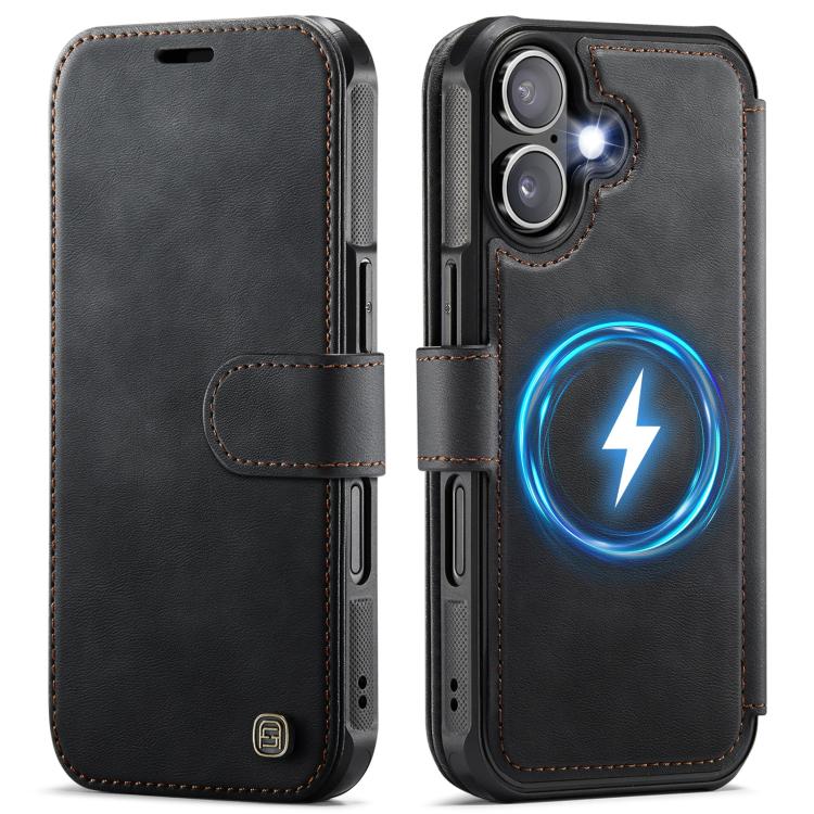 For iPhone 17 AutSpace A15 Retro Magnetic Clasp Vegan Leather Phone Case