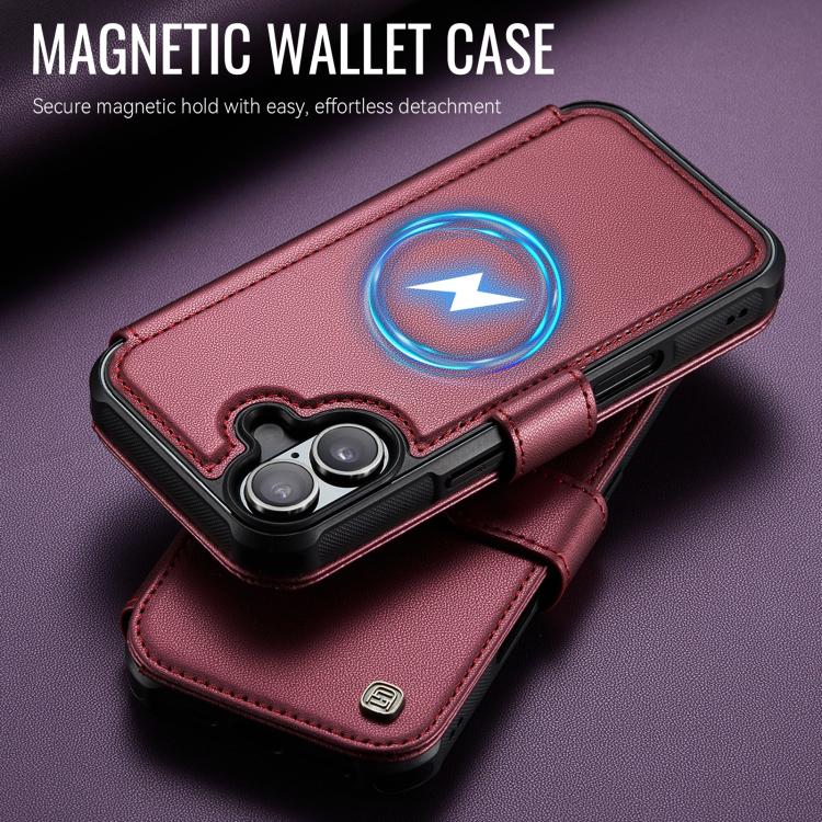 For iPhone 17 AutSpace A15 Retro Magnetic Clasp Vegan Leather Phone Case