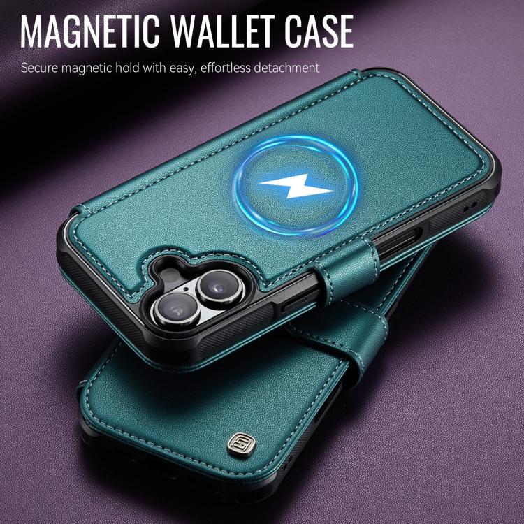 For iPhone 17 AutSpace A15 Retro Magnetic Clasp Vegan Leather Phone Case