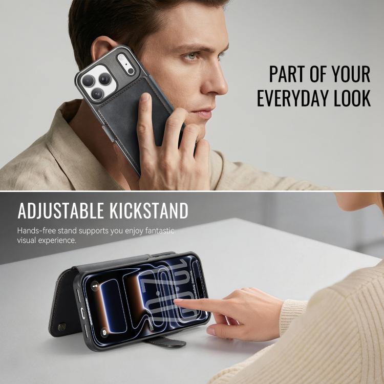 For iPhone 17 Pro AutSpace A15 Retro Magnetic Clasp Vegan Leather Phone Case