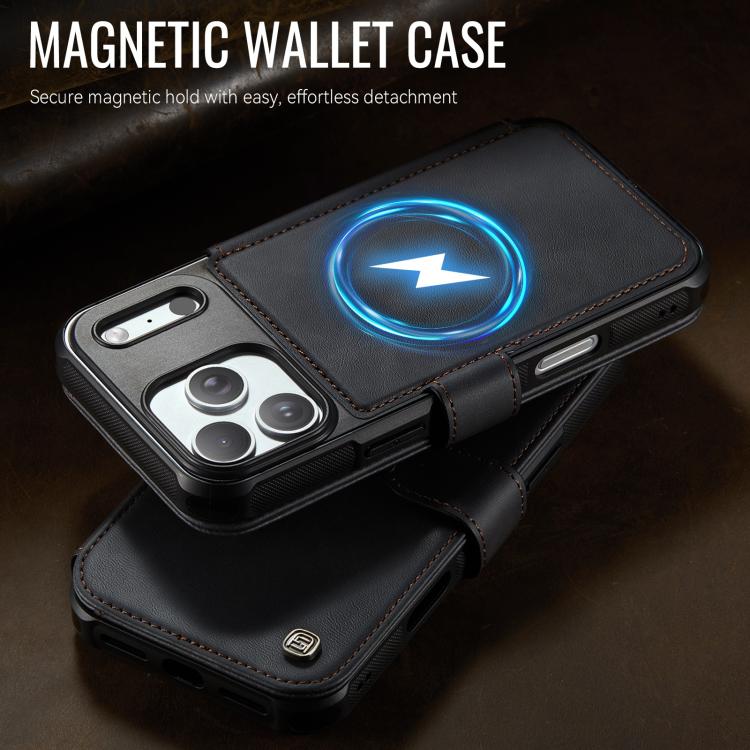 For iPhone 17 Pro AutSpace A15 Retro Magnetic Clasp Vegan Leather Phone Case