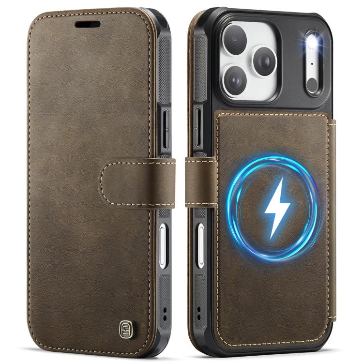 For iPhone 17 Pro AutSpace A15 Retro Magnetic Clasp Vegan Leather Phone Case