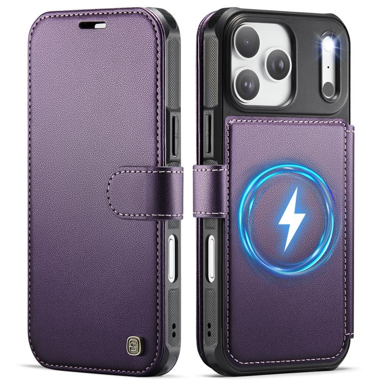 For iPhone 17 Pro AutSpace A15 Retro Magnetic Clasp Vegan Leather Phone Case