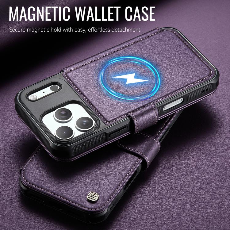 For iPhone 17 Pro AutSpace A15 Retro Magnetic Clasp Vegan Leather Phone Case
