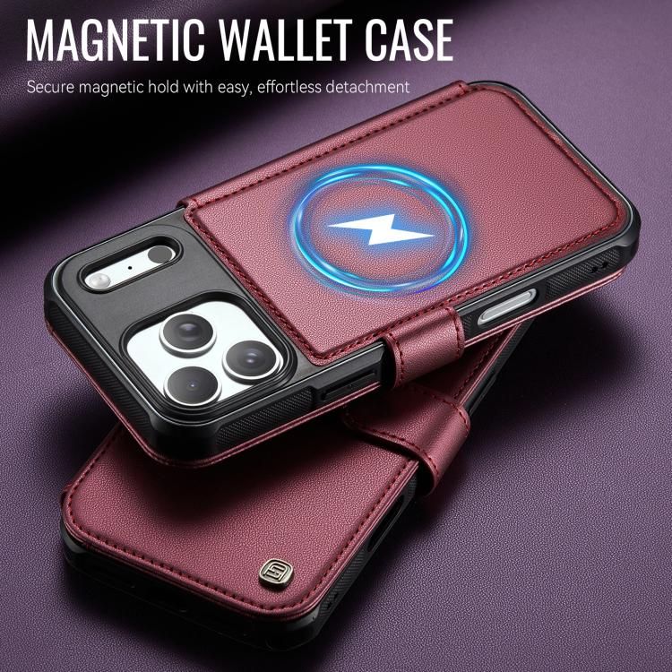 For iPhone 17 Pro AutSpace A15 Retro Magnetic Clasp Vegan Leather Phone Case