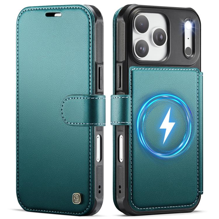 For iPhone 17 Pro AutSpace A15 Retro Magnetic Clasp Vegan Leather Phone Case