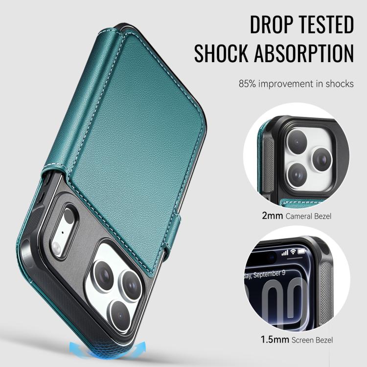 For iPhone 17 Pro AutSpace A15 Retro Magnetic Clasp Vegan Leather Phone Case