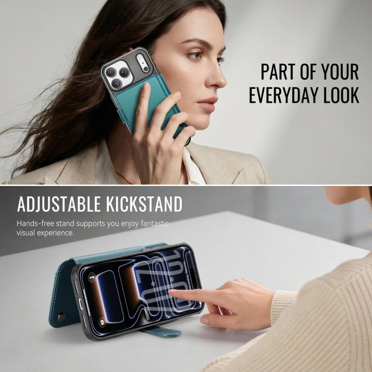 For iPhone 17 Pro AutSpace A15 Retro Magnetic Clasp Vegan Leather Phone Case