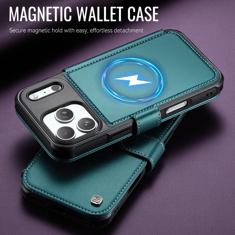 For iPhone 17 Pro AutSpace A15 Retro Magnetic Clasp Vegan Leather Phone Case