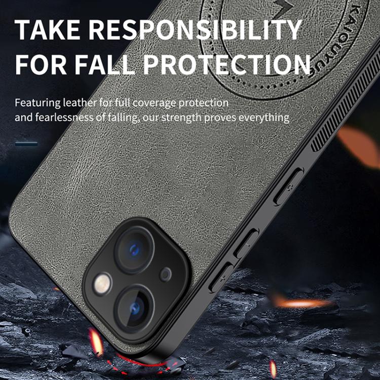 For iPhone 14 WANLONFENG SD Series Nappa Texture Magnetic Phone Case